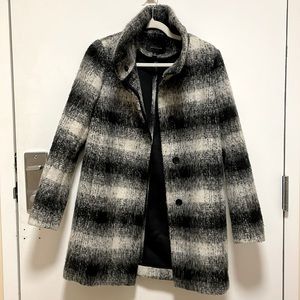 Ann Taylor plaid wool blend peacoat size XS